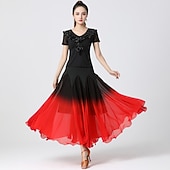 economico Abbigliamento da Pratica-Balli da sala Abbigliamento sportivo Gonne Con ruche Colore Puro A fantasia Per donna Addestramento Prestazioni Manica corta Alto Chiffon Poliestere