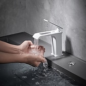 cheap Bathroom Sink Faucets-Bathroom Sink Faucet - Waterfall Electroplated / Painted Finishes Centerset Single Handle One HoleBath Taps