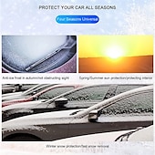 economico Teli copriauto-Copertura per parabrezza per auto Protezione antipioggia magnetica antigelo a 4 strati per neve, gelo, ghiaccio, con striscia riflettente per tutta la stagione