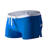 voordelige heren boxer zwembroek-Voor heren Boardshorts Zwemshorts Lange zwembroeken Trekkoord met Mesh-voering Zak met rits Effen Kleur Sneldrogend Comfortabel Feestdagen Zwembad Hawaii Casual / sportief Slank Zwart Wit Lage Taille