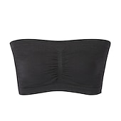baratos Sutiãs-sutiã bandeau sem costura plus size sem alças sutiã tubo superior elástico com almofadas removíveis para roupas femininas para casa