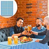 levne Potřeby pro párty-německý oktoberfest ubrus bavorský oktoberfest modrobílý kostkovaný ubrus pe ubrus