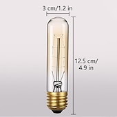 abordables Bombillas incandescentes-bombillas de luz edison e26 40w t10 tubular vintage edison incandescente regulable candelabro decorativo lámpara de araña luz nocturna ámbar cálido 220-240v