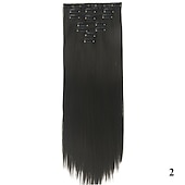 levne Clip in Extensions-yaki rovné syntetické vlasy 24 palcové prodloužení vlasů clip in / na 1ks / balení hladké dámské dívčí