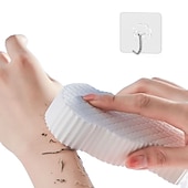 cheap Bathroom Gadgets-Bath Body Shower Sponge Scrub with Self-adhesive Hook Spa Scrub Exfoliator Dead Skin Remover for Adults Children Elasticity Reusable Shower Brush Skin Cleaner