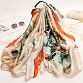 economico Sciarpe-sciarpa di seta delle donne di inverno della stampa di modo della signora della spiaggia dello scialle sciarpe caldo liscio foulard hijab femminile