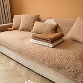 abordables Funda de sofá-Funda de sofá de terciopelo de cordero funda de asiento de sofá fundas de sofá seccionales, protector de muebles fundas de sofá antideslizantes para perros gatos niños (se vende por pieza/no todo el