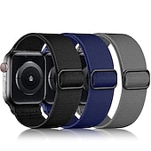お買い得  Apple Watch Bands-3パック Solo Loop と互換性があります Apple Watch ウォッチバンド 38mm 40mm 41mm 42mm 44mm 45mm 49mm 弾性ある メタルクラスプ 伸縮性 ナイロン 交換用時計バンド のために iwatch Ultra 2 Series 9 8 7 SE 6 5 4 3 2 1