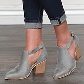 voordelige Enkel laarzen-dames enkellaarsjes met blokhak en bruine suède uitsparingen - perfect voor casual uitjes, lente- en herfstmode en stijlvolle dagelijkse kleding