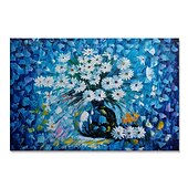 お買い得  花/植物画-ミンチュラ 手作り 厚いテクスチャー 花 油絵 キャンバス 壁アート 装飾 モダン 抽象画 ホームデコレーション ロールフレームレス 未延伸絵画