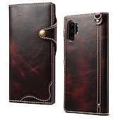 economico Cover Samsung-Custodia per telefono per Samsung Galaxy S24 S23 S22 S21 S20 Plus Ultra Note 20 Ultra Custodia a tutto corpo Porta schede in pelle colorata solida Vera pelle