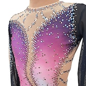 Robe de Patinage Artistique Femme Fille Patinage Robes Rose Dos ouvert Spandex Haute élasticité Entraînement Compétition Tenue de Patinage Fait à la main Cristal / Stras manche longue Patinage sur abordables Robes de Patinage Artistique-Robe de Patinage Artistique Femme Fille Patinage Robes Rose Dos ouvert Spandex Haute élasticité Entraînement Compétition Tenue de Patinage Fait à la main Cristal / Stras manche longue Patinage sur