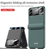 cheap Samsung Cases-Phone Case For Samsung Galaxy Z Flip 5 Z Flip 4 3 2 Back Cover Portable Magnetic Full Body Protective Solid Colored TPU