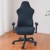 abordables Funda para silla de oficina-Funda para silla de oficina dividida, funda para silla de juego, color burdeos, elástica, lavable, funda para silla de ordenador, para sillón, silla giratoria, silla de juego, silla de jefe de