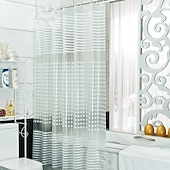 cheap Shower Curtains-Peva Waterproof Mould Proof Thickened Shower Curtain 180cm*180cm(70&quot;*70&quot;) Toilet Bathroom Stripe Printing