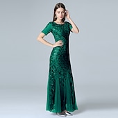 olcso Ruhák-Ordító 20-as évek 1920-as évek Koktélruha Flapper ruha Ruhák Álarcosbál A nagy Gatsby Charleston Esküvői Vendég Flitter Jelmez Női Álarcos mulatság Esküvő Esküvői vendég Buli / Este Felnőttek Ruha