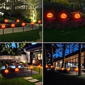 billige Halloween utendørs-utendørs solcelledrevne gresskarlys halloween dekorativ sti lys for hage hage plen landskap ferie lys 1/2 stk