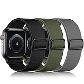 お買い得  Apple Watch Bands-3パック Solo Loop と互換性があります Apple Watch ウォッチバンド 38mm 40mm 41mm 42mm 44mm 45mm 49mm 弾性ある メタルクラスプ 伸縮性 ナイロン 交換用時計バンド のために iwatch Ultra 2 Series 9 8 7 SE 6 5 4 3 2 1