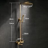 economico Rubinetti doccia-rubinetto della doccia, sistema doccia doccia a pioggia sistema di soffione body jet massaggio set doccia inclusa soffione doccia sonoro doccia a pioggia antico stile vintage nichel spazzolato