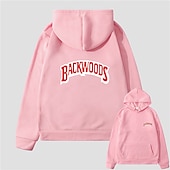 baratos Moletons masculinos com capuz-Homens Letra Moletom Moletons Moletom Manga Longa Moletom com capuz Com Capuz Legal Para Noite Scarlet antes e depois Grande vermelho antes de grande Inverno Designer