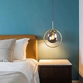 cheap Island Lights-25 cm Single Design Pendant Light LED Globe Circle Metal Electroplated Island Lights Nordic Style Shops / Cafes Dining Room Bedroom Living Room Lights Gift for Family Friends 1100-240V