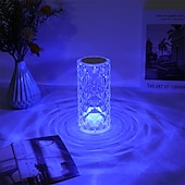cheap Decorative Lights-Crystal Light Lamp Color Changing Lamps Table Lamp with Touch Control Diamond LED Night Light Rechargeable Rose Romantic Date Lighting Decor for Festival, Home, Restaurant, Bar