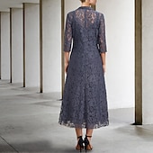 preiswerte Mit Jacke-A-Linie Mutter der Braut Kleid elegant V-Ausschnitt Tee-Länge Chiffon Spitze ärmellos Jackenkleider mit Tierung einfarbig maßgeschneiderte Größe kostenlos