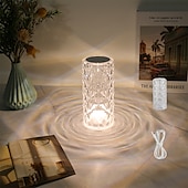 cheap Decorative Lights-Crystal Light Lamp Color Changing Lamps Table Lamp with Touch Control Diamond LED Night Light Rechargeable Rose Romantic Date Lighting Decor for Festival, Home, Restaurant, Bar