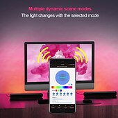 Недорогие Умный ночной свет-Bluetooth APP WiFi светодиодная умная лампа Лента RGB Атмосферное освещение Музыкальная синхронизация 12 режимов TV Wall Компьютерная игровая комната Декоративный ночник