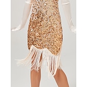 olcso Ruhák-Ordító 20-as évek 1920-as évek Koktélruha Flapper ruha Ruhák Álarcosbál Szabályos A nagy Gatsby Charleston Esküvői Vendég Flitter Rojt Női Mindszentek napja Farsang Álarcos mulatság Farsang Esküv