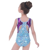 ieftine Ținute Balet-Ținute de Dans Copii Balet Leotard / Onesie Imprimare Despicare Fete Antrenament Performanță Fără manșon Înalt Poliester