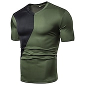 economico magliette di base-Per uomo Maglietta Manica Corta Girocollo Estate Blocco di colori Moda Classico Confortevole Streetwear Casuale Sportivo Nero Bianco Rosso Maglietta Top per Uomo