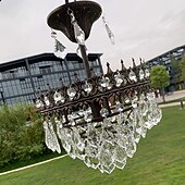 baratos Candelabros de Cristal-35 cm pingente projeto lanterna pingente luz metal pintado acabamentos artísticos modernos 220-240v