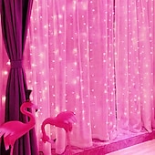 お買い得  プラグイン式電源-屋外クリスマスウィンドウライト 3x3m-300led プラグイン 8 モードカーテンライト 9 色リモートコントロールウィンドウ壁掛けライト クリスマスの装飾のための暖かい白 rgb 寝室の結婚式のパーティーガーデン屋内