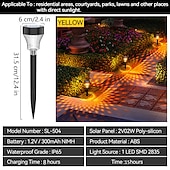 Недорогие Подсветки дорожки и фонарики-2/6 шт., солнечные садовые дорожки, уличные светодиодные газонные лампы rgb, теплый белый цвет для садового декора, ландшафтное освещение