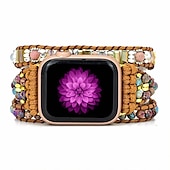 cheap Apple Watch Bands-Handmade Braided Rope Compatible with Apple Watch band Women Multilayer Beaded Beads Strap Replacement Wristband for 38mm 40mm 41mm 42mm 44mm 45mm 49mm iwatch Series Ultra 8 7 6 SE 5 4 3 2 1