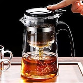 cheap Kitchen Utensils &amp; Gadgets-Heat Resistant Glass Teapot With Stainless Steel Tea Strainer Infuser Flower Kettle Kung Fu Teawear Set Puer Oolong Pot