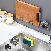 abordables Utensilios de cocina y gadgets-Estante de esponja para fregadero 304, estante de almacenamiento de drenaje, estante de almacenamiento de acero inoxidable para cocina, soporte organizador de trapo de bola, estante de almacenamiento