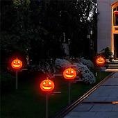 billige Halloween utendørs-utendørs solcelledrevne gresskarlys halloween dekorativ sti lys for hage hage plen landskap ferie lys 1/2 stk
