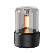 cheap Humidifiers &amp; Dehumidifiers-Candlelight Aroma Diffuser Portable 120ml Electric USB Air Humidifier Cold Fog Machine Atomizer with LED Night Light