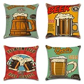 رخيصةأون غطاء وسادة العطلات-oktoberfest beer double side cushion cover 4pc soft الزخرفية مربع رمي غطاء وسادة غطاء وسادة كيس وسادة لأريكة غرفة نوم جودة عالية آلة قابل للغسل