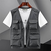 voordelige Gilets-Voor heren Vissersvest Wandelvest Kleding Bovenlichaam Buiten Ademend Lichtgewicht Multi Pocket Comfortabel Zwart blauw Grijs Vissen Klimmen Kamperen / wandelen / grotten verkennen