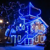 olcso Hálózatra csatlakoztatható elektronika-karácsonyi jégcsap fények kültéri dekoráció 10m 400 led 8 szín 8 mód vízálló meleg fehér fehér rgb 80 csepp karácsonyi eu dugj us plug uk plug au plug