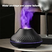 billiga luftfuktare-vulkan luftfuktare aromadiffusor eterisk oljelampa 130ml usb portabel luftfuktare med 7 färger flamma nattljus