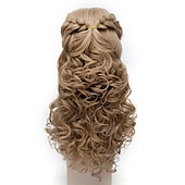cheap Movie Character Wigs-Cinderella Wig Curly Brown Wig for Women Long Wavy Wig Girls Cosplay Halloween Wigs