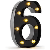 economico Luci decorative-luci a led per alfabeto e marquee arabe, lettere nere alimentate a batteria led per eventi, matrimoni, feste, compleanni, casa, bar, nuovo design, nero fresco