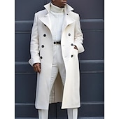 preiswerte Herren-Blazer &amp; -Anzüge-Herren Wintermantel Peacoat Geschäft Casual Winter Polyester Windundurchlässig warm halten Oberbekleidung Bekleidung Stilvoll Casual nicht druckbar Einfarbig Tasche Ständer Einreihiger Verschluss