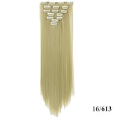 levne Clip in Extensions-yaki rovné syntetické vlasy 24 palcové prodloužení vlasů clip in / na 1ks / balení hladké dámské dívčí