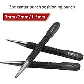 economico set di punte da trapano-1/3 pz antiscivolo centro punch set 1.5/2/3mm in lega di acciaio punzone centrale generale auto punch marcatura strumento di perforazione per metallo legno