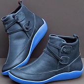 cheap Ankle Boots-Women&#039;s Brown Casual Ankle Boots with Double Buckle Straps - Comfortable Everyday Footwear for Fall and Winter